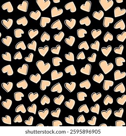 Hearts Pattern Textile Seamless Print 