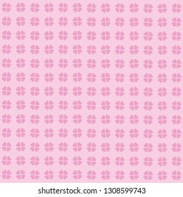 Hearts pattern that forms a clover, symbol background. Valentine's day and Mother's day card prink, pink, red colors. Love expression vector. Illustration