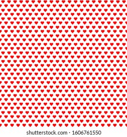 Hearts pattern. Valentine day background. Red hearts on white background. Seamless texture. Vector illustration. EPS 10
