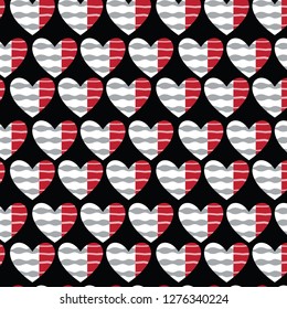 Hearts pattern. Valentines Day background.