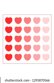 Hearts pattern. Valentines day background pastel sytle.