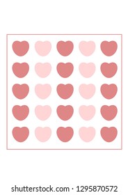 Hearts pattern. Valentines day background pastel sytle.