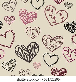 Hearts pattern. Valentine's day. Light
