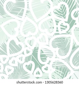 Hearts pattern. Valentines Day seamless background