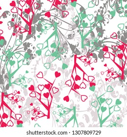 Hearts pattern. Valentines Day seamless background.