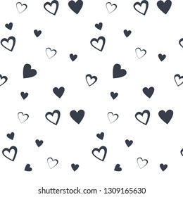Hearts pattern. Valentines Day seamless background.