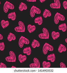 Hearts pattern. Valentines Day seamless background.