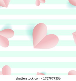 Hearts Pattern Vector Colorful valentine. Abstraction with hearts. Background with hearts. Colorful valentine. Colorful hearts of different sizes pink. Beautiful Postcard. Placer of colorful heart.