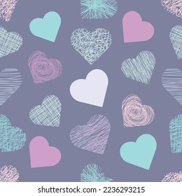 Hearts pattern vector illustration.Love hearth patern design. Seamless colorful hearts pattern.