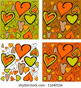 hearts with patterns