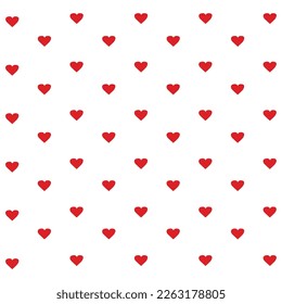 Hearts Patterns in red color on Which color background, vertical heart rows and horizontal heart rows in red color with which background