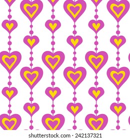 hearts and pearls vector seamless pattern