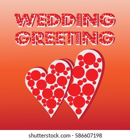 Hearts in peas.Wedding card. Vector Image.  Design festive background for your wedding, engagement.