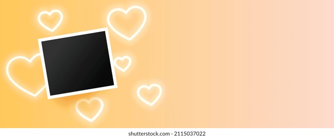 hearts photo frame with text space