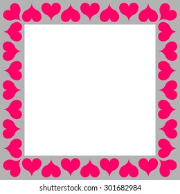 Hearts photo frame vector