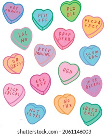 hearts with phrases to dedicate to the bride colored vectors