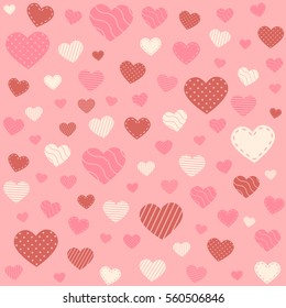 Hearts pink pattern background. Fits perfectly for print or any love background.
