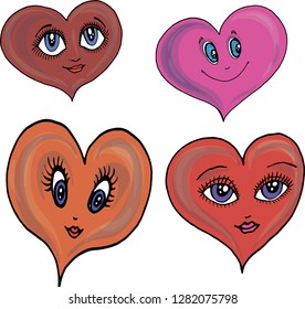 hearts pink and red