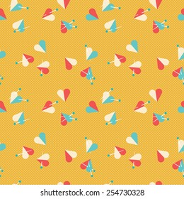 Hearts and pins seamless pattern.