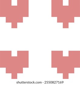 hearts in pixel art. pattern