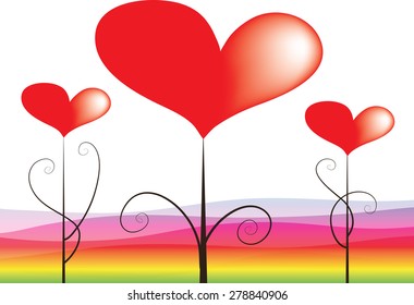 hearts with plant