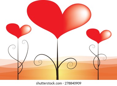 hearts with plant