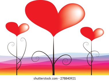 hearts with plant