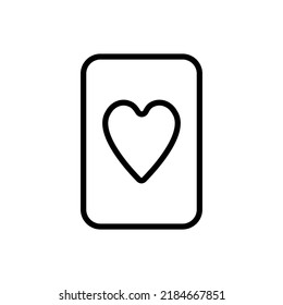 Hearts playing card simple icon vector. Flat design.ai