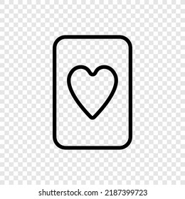 Hearts playing card simple icon vector. Flat design. Transparent grid.ai