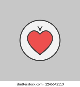 Hearts Playing Card Suit in Circle vector concept colored icon or sign