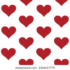 Hearts playing card suit symbol - seamless repeatable pattern texture background