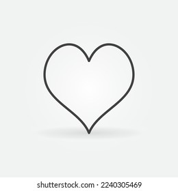 Hearts Playing Card Suit vector concept thin line minimal icon or symbol