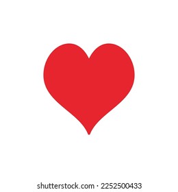 Hearts Playing Card Suit vector concept red solid minimal icon or design element