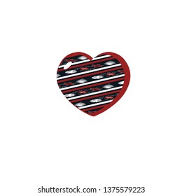 Hearts playing cards with batik pattern