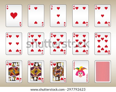 Hearts Playing Cards Set Stock Vector (Royalty Free) 297792623 ...