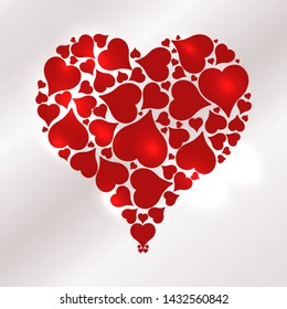Hearts poker casino card, vector illustration