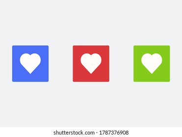 Hearts prisoners multicolored backgrounds. Blue-red-green vector illustration