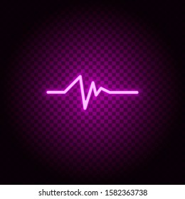 Hearts, pulse vector icon. Retro style neon vector icon. Vector icon on transparency background