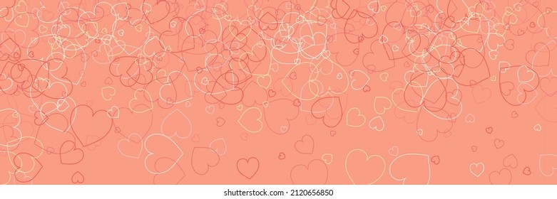 Hearts Rainbow Silhouettes Yellow Red Style. Vector Pink Orange Confetti Bright Modern Design. White Transparent Colorful Ornamental Fabrics. Party Love Pastel Neon Multicolor Romantic Background.