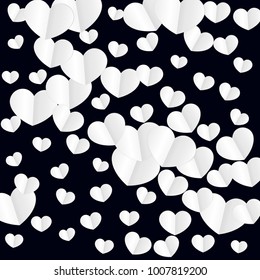 Hearts Random Background. St. Valentine's Day.   Romantic Scattered Hearts Texture. Love. Sweet Moment. Vector Illustration.

 Design for Weddings, Anniversary, Mother's Day. 
