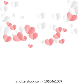 Hearts Random Background. St. Valentine's Day.   Romantic Scattered Hearts Texture. Love. Sweet Moment. Vector Illustration.

 Element of Design for Cards, Banners, Posters, Flyers. 
