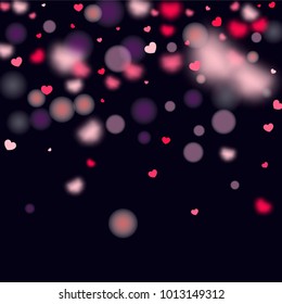 Hearts Random Background. St. Valentine's Day.   Romantic Scattered Hearts Design Element. Love. Light, Bokhe, Magic Clouds, Moments.

 Element of Design for Cards, Banners, Posters, Flyers. 
