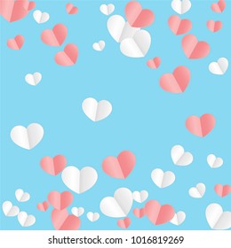 Hearts Random Background. St. Valentine's Day.   Romantic Scattered Hearts Design Element. Love. Sweet Moment. Vector Illustration.

 Element of Design for Cards, Banners, Posters, Flyers. 
