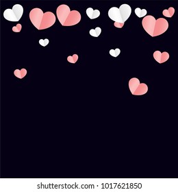 Hearts Random Background. St. Valentine's Day.   Romantic Scattered Hearts Wallpaper. Love. Sweet Moment. Vector Illustration.

 Element of Design for Cards, Banners, Posters, Flyers. 
