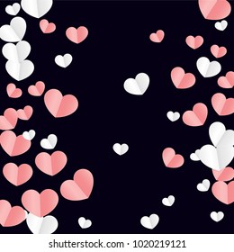 Hearts Random Background. St. Valentine's Day.   Romantic Scattered Hearts Design Element. Love. Sweet Moment. Vector Illustration.

 Element of Design for Cards, Banners, Posters, Flyers. 
