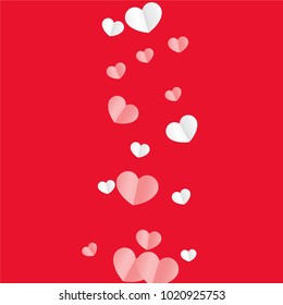 Hearts Random Background. St. Valentine's Day.   Romantic Scattered Hearts Wallpaper. Love. Sweet Moment. Vector Illustration.

 Design for Weddings, Anniversary, Mother's Day. 
