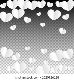 Hearts Random Background. St. Valentine's Day.   Romantic Scattered Hearts Design Element. Love. Sweet Moment. Vector Illustration.

 Element of Design for Cards, Banners, Posters, Flyers. 
