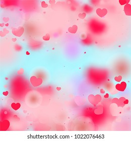 Hearts Random Background. St. Valentine's Day.   Romantic Scattered Hearts Wallpaper. Love. Light, Bokhe, Magic Clouds, Moments.

 Element of Design for Cards, Banners, Posters, Flyers. 
