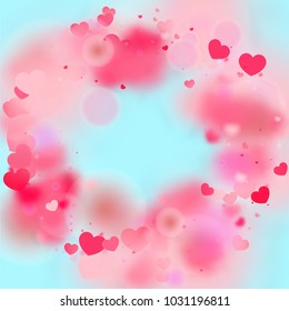 Hearts Random Background. St. Valentine's Day.   Romantic Scattered Hearts Design Element. Love. Light, Bokhe, Magic Clouds, Moments.

 Element of Design for Cards, Banners, Posters, Flyers. 
