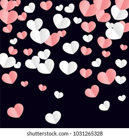 Hearts Random Background. St. Valentine's Day.   Romantic Scattered Hearts Design Element. Love. Sweet Moment. Vector Illustration.

 Element of Design for Cards, Banners, Posters, Flyers. 

